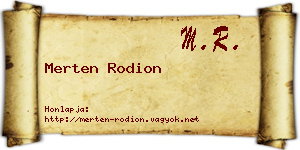 Merten Rodion névjegykártya